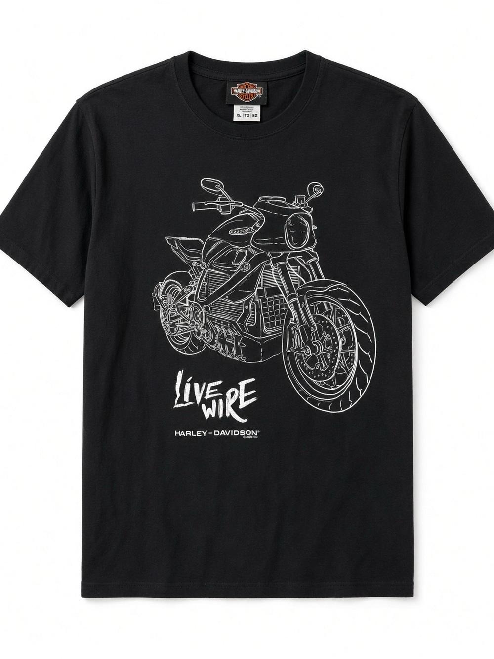 Harley-Davidson Black LiveWire Motorcycle Sketch Tee